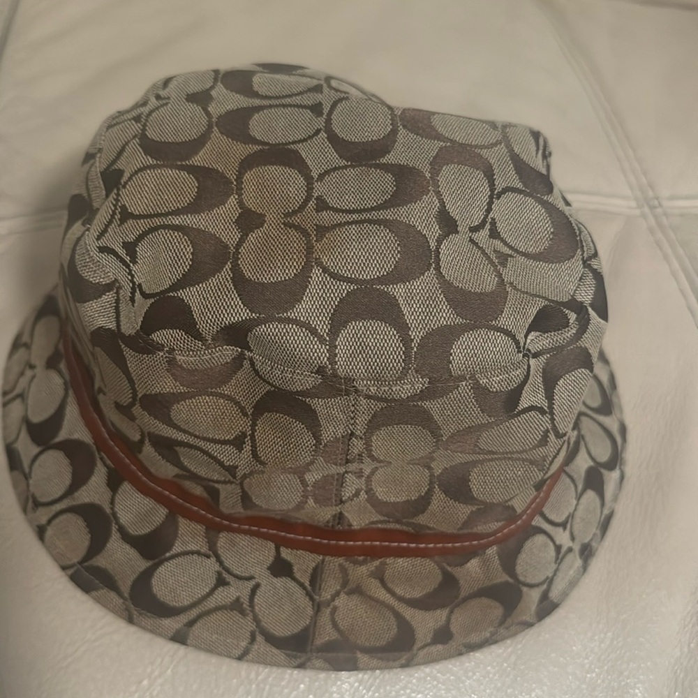 Coach Monogram Bucket Hat with Brown Accent